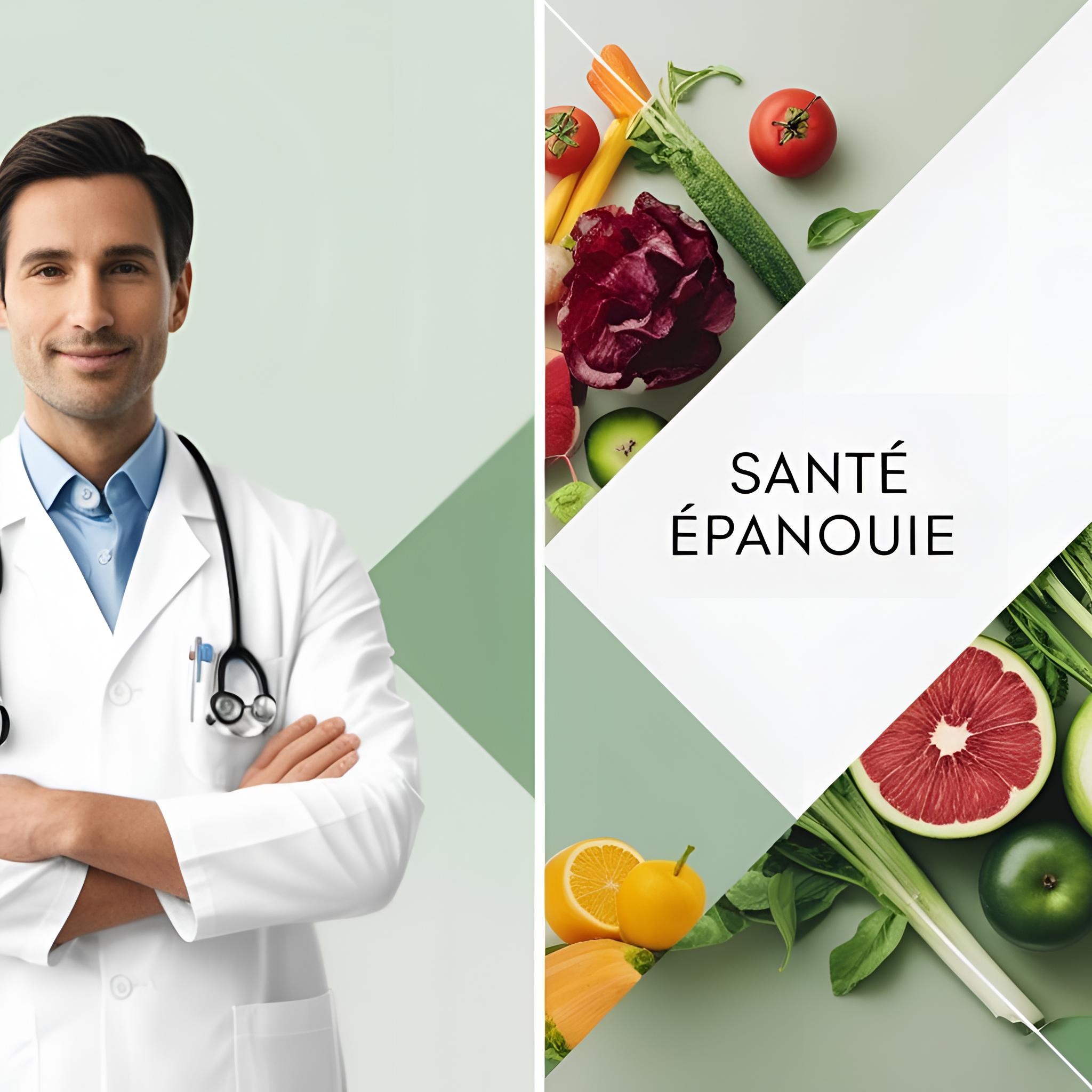 Bannière moderne sur la santé et le bien-être avec des éléments naturels